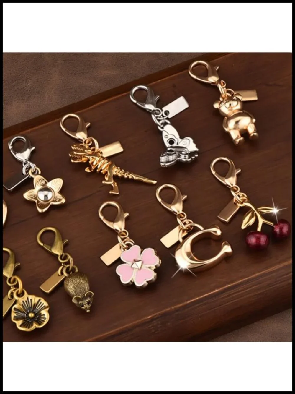 Gold Purse Chain Bag Charm Double Spring Clasp Shoulder Strap Extender Metal